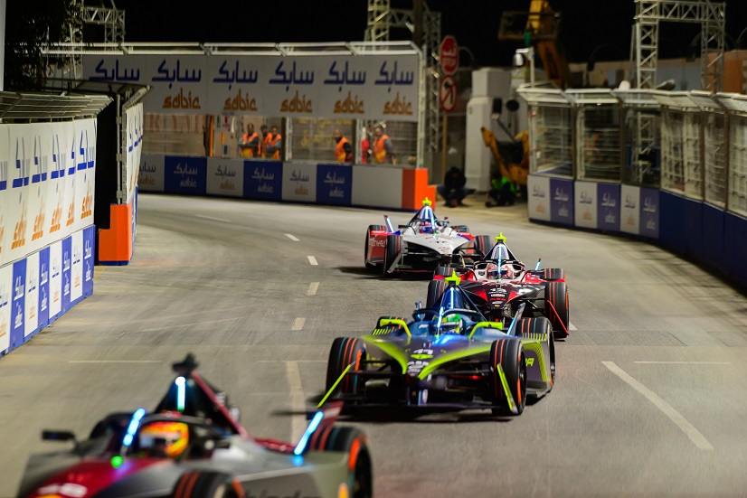 Formula E Cars racing in Riyadh