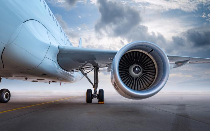 Landed aircraft with wheels / undercarriage deployed