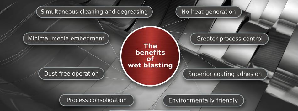 The benefits of wet blasting diagram