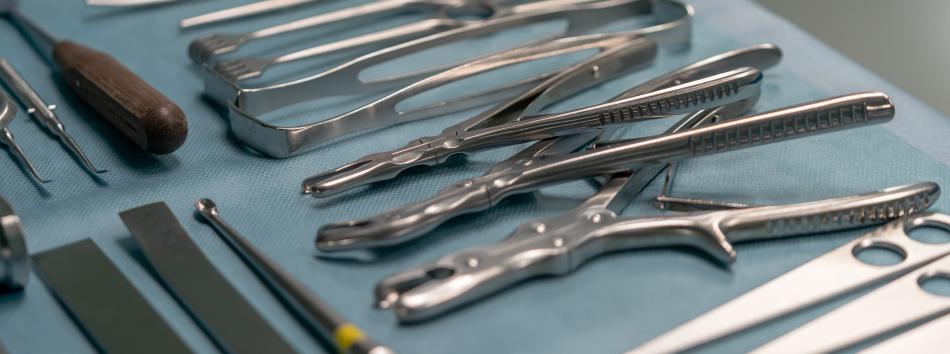 A selection of surgical instruments