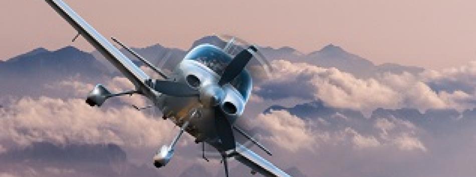 Aeroplane with composite propeller