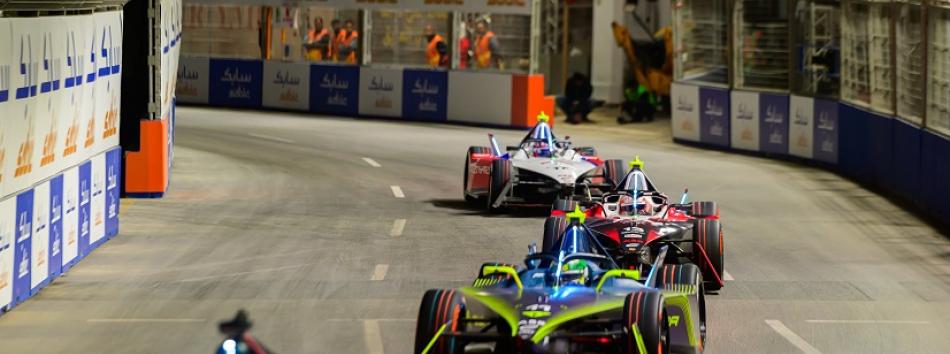 Formula E Cars racing in Riyadh