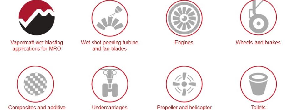 Vapormatt wet blasting applications for aerospace MRO
