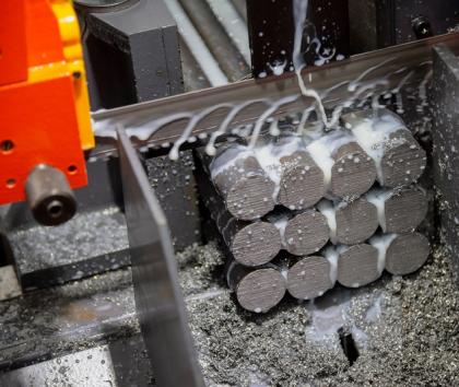Bandsaw cutting metal