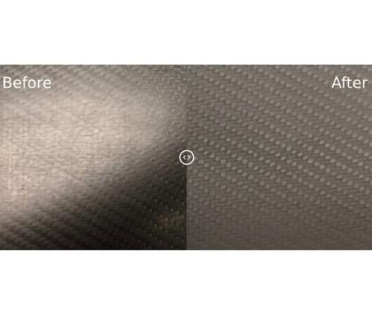 Carbon fibre before and after wet blasting