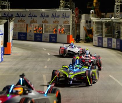Formula E Cars racing in Riyadh