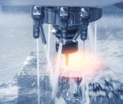 Round shank tool in operation