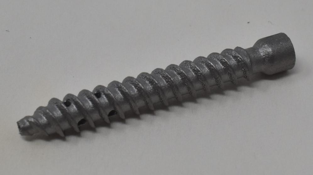 Additive manufactured screw after wet blasting
