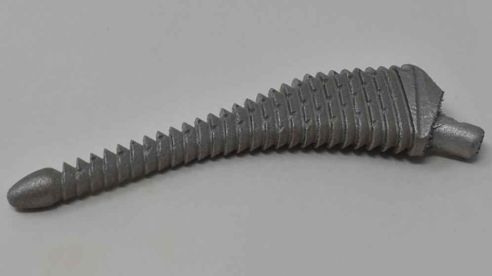 Hip stem before wet blasting