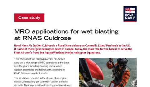 Case study: Helicopter wet blasting applications for the Royal Navy