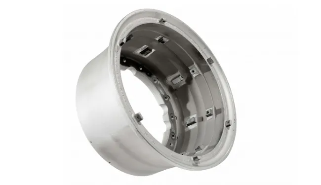 Aircraft wheel with paint sripped
