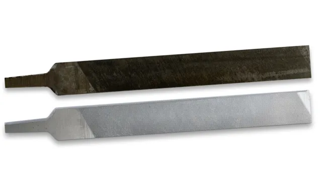 File before and after wet blasting
