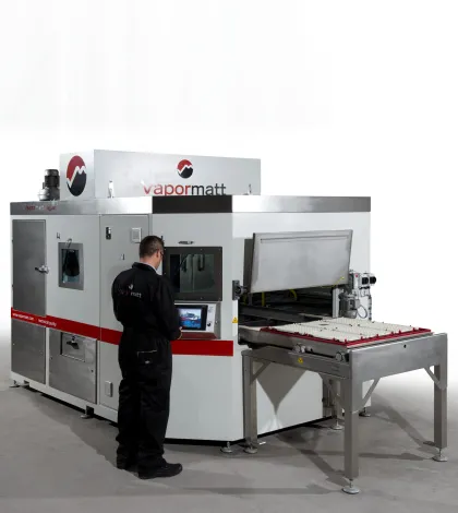Vapormatt Jaguar automatic wet blasting machine