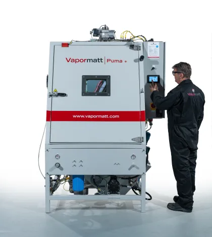 Vapormatt Puma+ automatic wet blasting machine