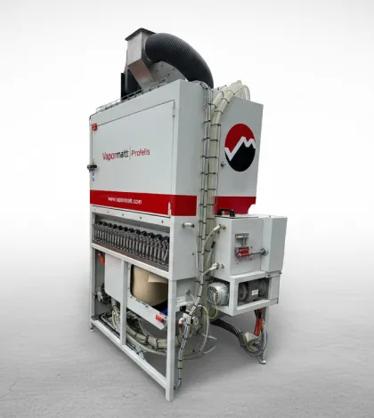 Vapormatt Profelis FR automatic wet blasting machine for files and rasps front right hand view