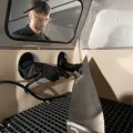 Processing a fan blade in the Vapormatt Puma manual wet blasting machine
