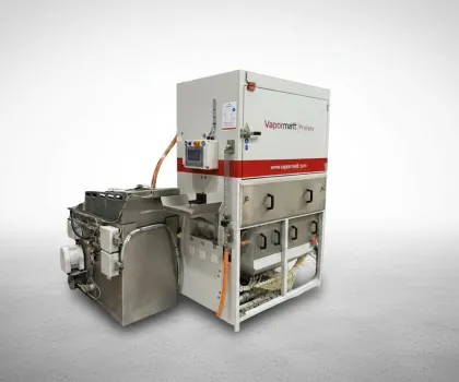 Vapormatt Profelis FR automatic wet blasting machine for files and rasps front left hand view