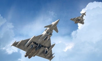 Military jets with undercarriages down