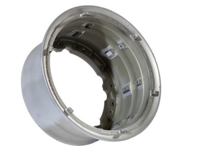 Aircraft wheel stripped of paint