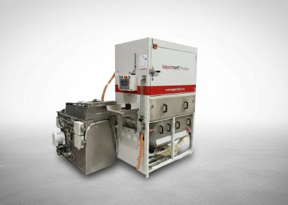 Vapormatt Profelis FR automatic wet blasting machine for files and rasps front left hand view